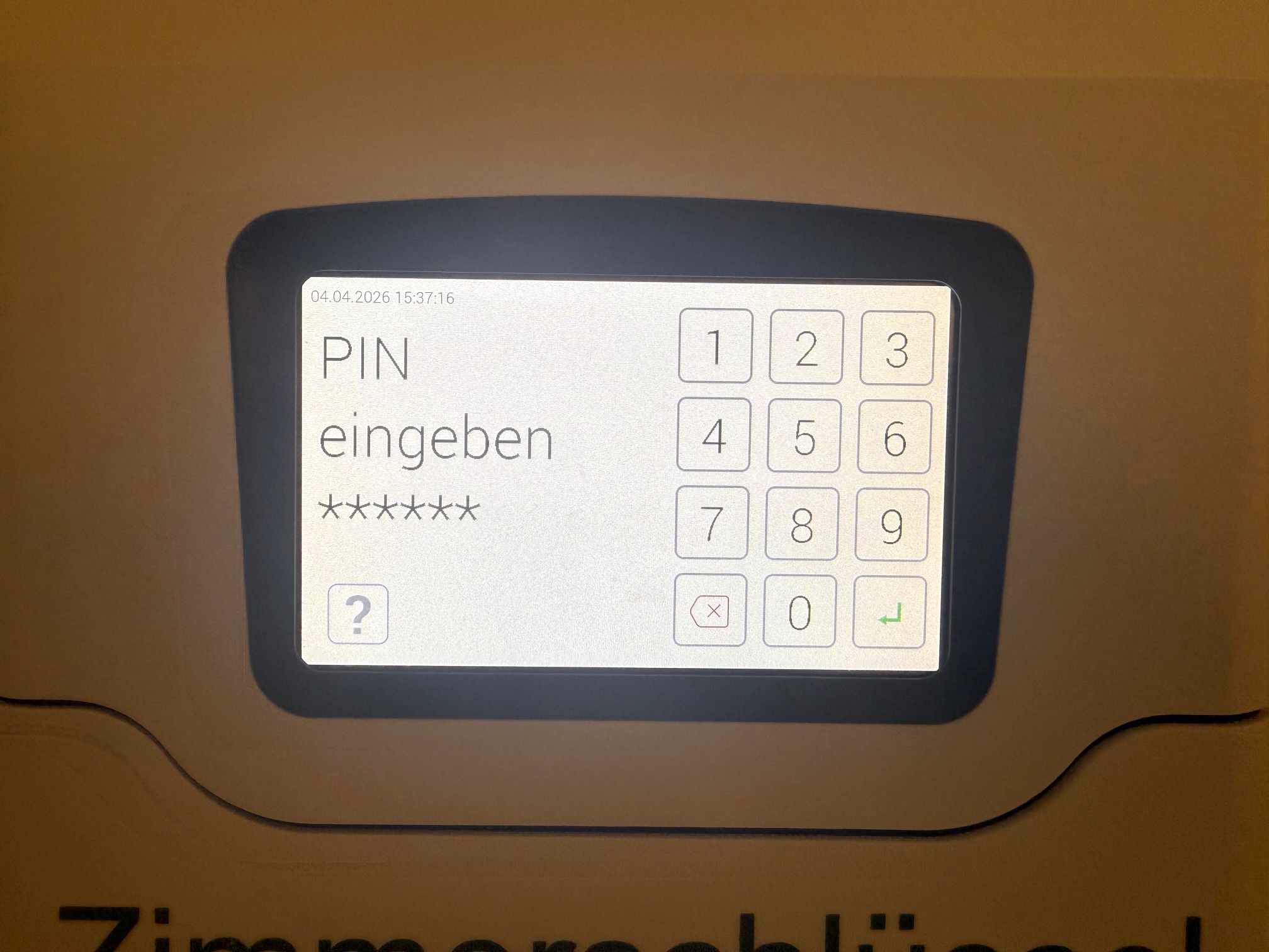 PIN-Tastatur des Schlüsselkastens